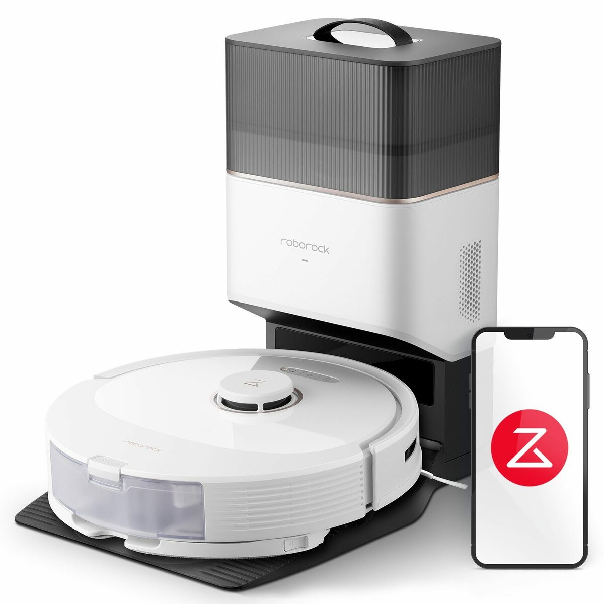 Bild 1 von Roborock Saugroboter Q8 MAX+, 59,00 W, Saugroboterr mit selbstentleerender Absaugstation (7 Wochen) , DuoRoller-Bürste, 5500 Pa Saugkraft, No-Go-Zonen, Reinigung entlang der Bodenlinien, Sprach