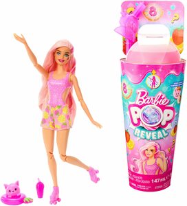 Barbie Anziehpuppe Barbie Pop Reveal, Fruit, Erdbeerlimonadendesign, mit Farbwechsel