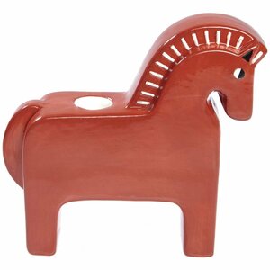 Rico Design Keramik-Kerzenhalter Pferd rot 15,8x4,5x14,5cm
