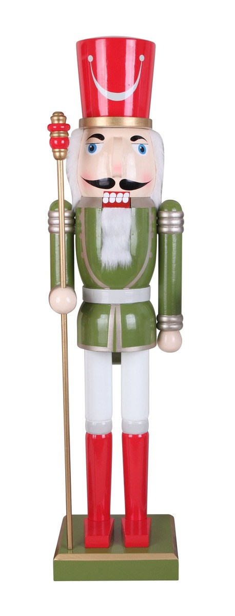 Bild 1 von Tarrington House Nussknacker mit roter Hut Basic Colors, Holz, 18 x 16 x 78 cm, mit Sockel, traditionelle Farben