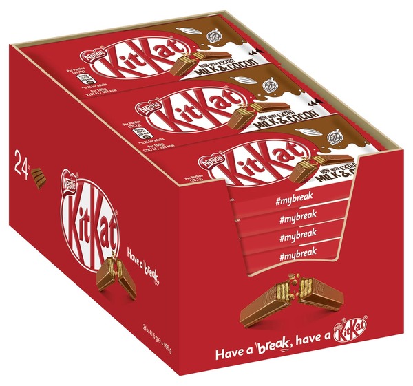 Bild 1 von Nestlé Kit Kat Classic Knusperwaffel in Milchschokolade (67,2 %) 24 Riegel x 42 g (1 kg)