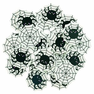 Ohhh! Lovely! Holzstreu Spinnennetz schwarz-weiß 48 Stück