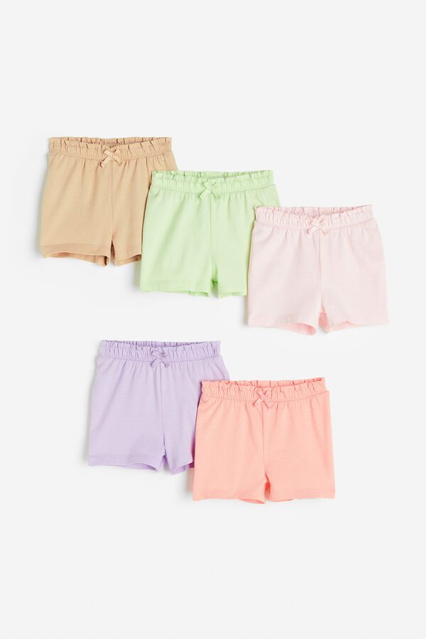 Bild 1 von H&M 5er-Pack Shorts aus Baumwolljersey Hellgrün/Hellrosa in Größe 62. Farbe: Light green/light pink