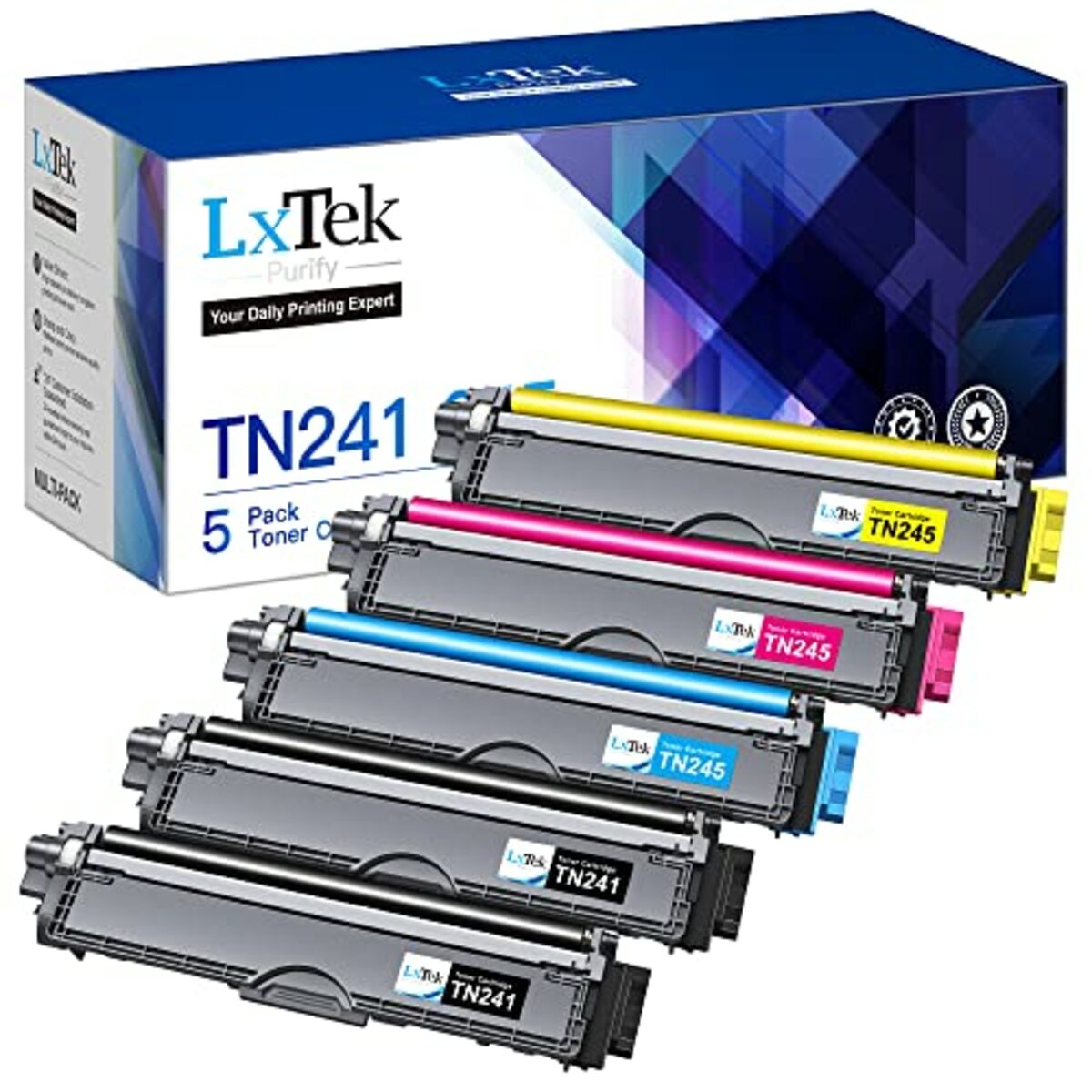 Bild 1 von LxTek Purify TN-241 TN-245 Kompatibel für Brother TN245 TN241 TN242 TN246 für Brother MFC-9332CDW Toner MFC-9142CDN HL-3142CW DCP-9022CDW DCP-9017CDW MFC-9140CDN HL-3152CDW HL-3140CW (5er-Pack)