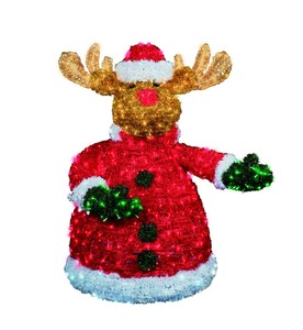 METRO Professional Weihnachtsmann-Rentier, Aluminium/ PVC, 133 x 110 x 180 cm, 1160 LED, 40 W, mehrfarbig