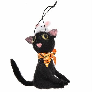 Ohhh! Lovely! Katze mit Maus handgefilzt schwarz 8x12cm
