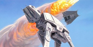 Komar Fototapete "Star Wars Classic RMQ Hoth Battle AT-AT", futuristisch-mehrfarbig-Weltall