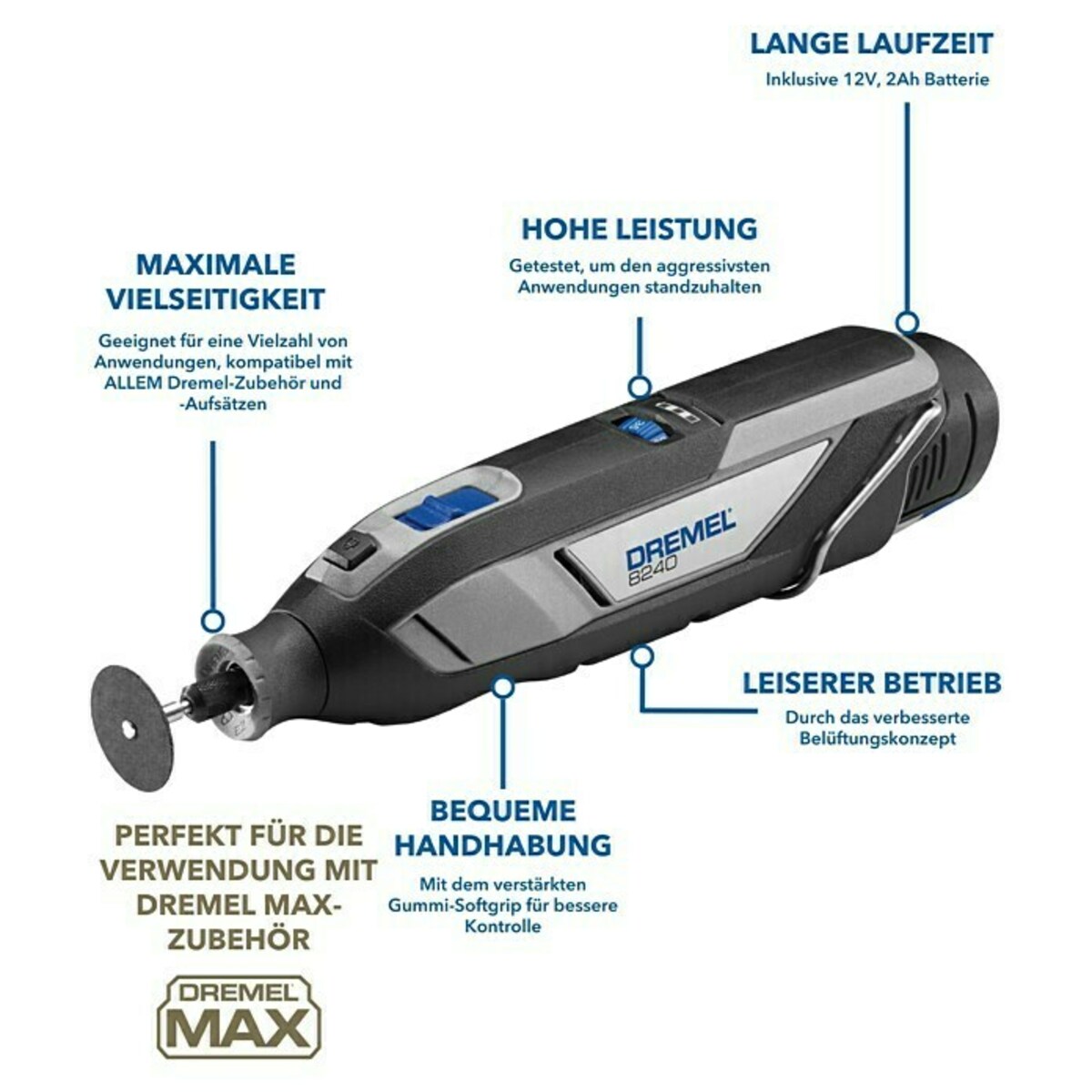 Bild 3 von Dremel Akku-Multifunktionswerkzeug 8240-3/45