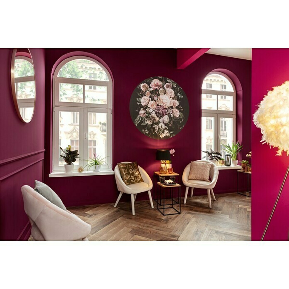 Bild 3 von Komar Dots Fototapete rund Enchanted Flowers