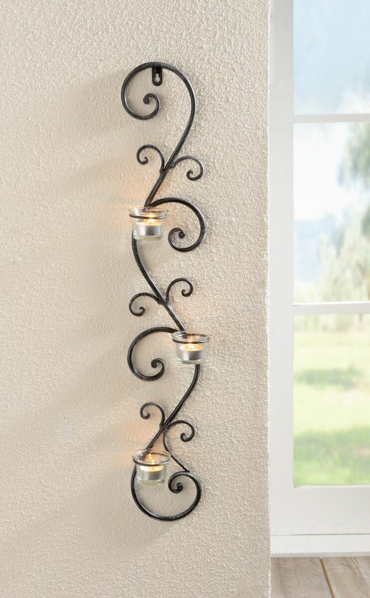 Bild 1 von HomeLiving Wandkerzenhalter "Ranke" Feuer Leuchten hell Tisch Deko , zeitloses Rankendesign