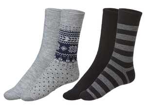 LIVERGY® Herren Thermo-Socken, 2 Paar, mit Anti-Rutsch-Noppen