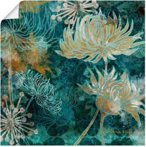 Artland Wandbild "Blaue Chrysanthemen I", Blumen, (1 St.), als Alubild, Leinwandbild, Wandaufkleber oder Poster in versch. Größen