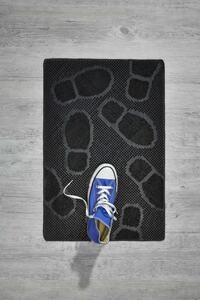 Fußmatte Step Füsse schwarz, 40 x 60 cm