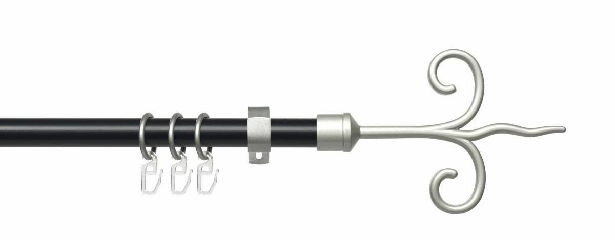 Bild 1 von Bella Casa Stilgarnitur Gardinenstange 1-läufig, Diana 20 mm Ø, 200 cm, schwarz-silber