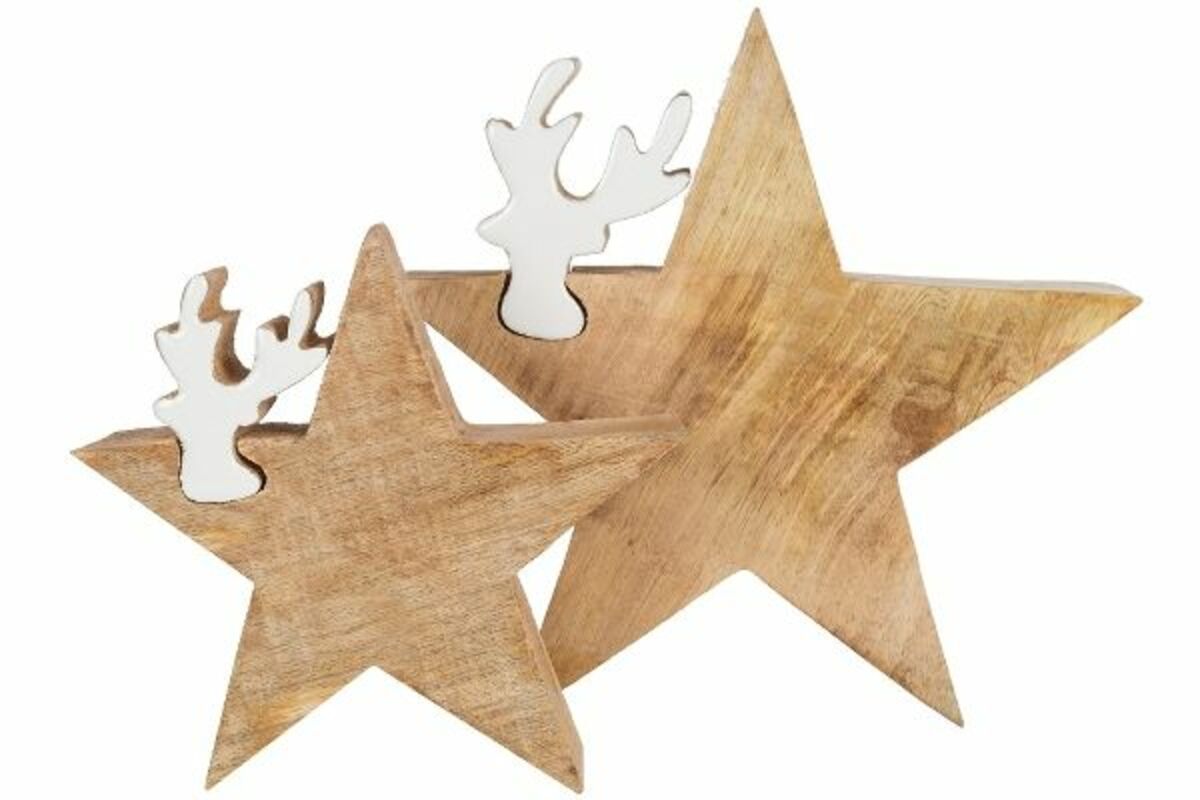 Bild 1 von MyFlair Deko Puzzle Star mit Renntier, 2-er Set