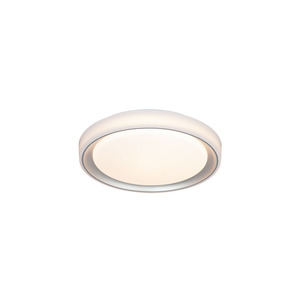 LED-Deckenleuchte Kunststoff weiß/silber 2600 lm, Fernbedienung Ø 40 x 7,5 cm