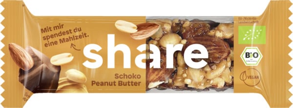 Bild 1 von share Bio Nuss-Riegel Schoko Peanut Butter