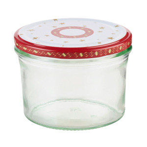 Einmachglas 330ml Schraubdeckel Sterne u. Ornament