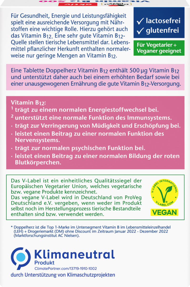 Bild 4 von Doppelherz aktiv Vitamin B12 500 Mini-Tabletten