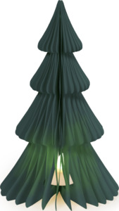 IDEENWELT Papiertannenbaum mit LED Teelicht grün