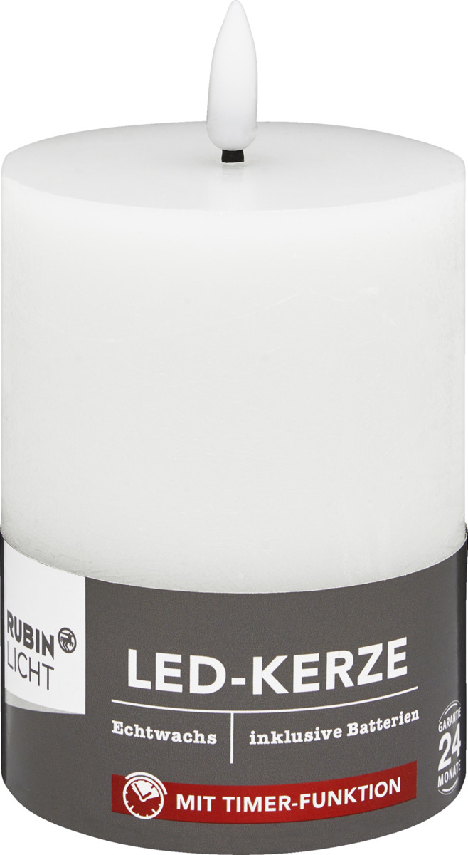 Bild 1 von RUBIN LICHT LED Kerze 3D Flamme 10 cm weiß