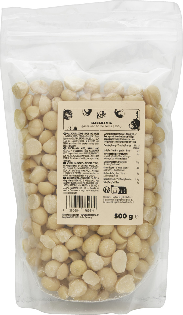 Bild 1 von KoRo Ganze und halbe Macadamiakerne