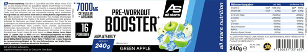 Bild 1 von All Stars Pre-Workout Booster Green Apple