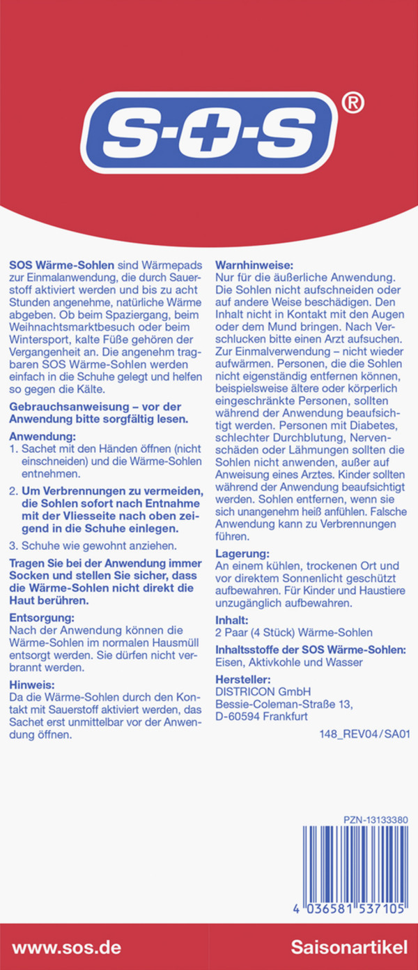 Bild 3 von SOS Wärme-Sohlen Gr. M 36-40