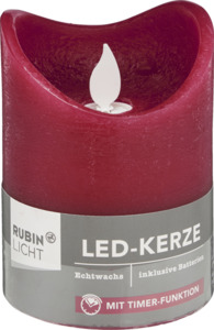 RUBIN LICHT LED-Kerze 10 cm rot