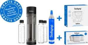 Sodapop Trinkwassersprudler "Logan" Starterset +Wasserfilterkanne SELINA + 3er Pack Magnesium Filter