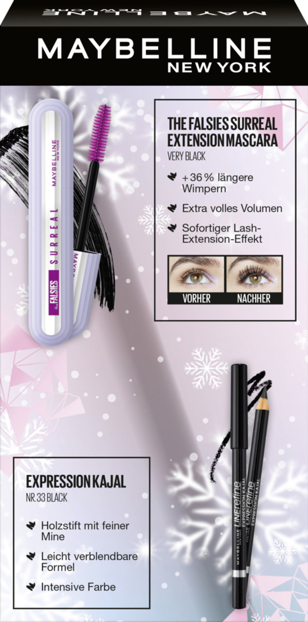 Bild 2 von Maybelline New York Mascara-Set: Falsies Surreal Extensions Mascara & Expression Kajal Eyeliner