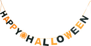 Dekorieren & Einrichten Girlande "Happy Halloween", Filz, schwarz/orange