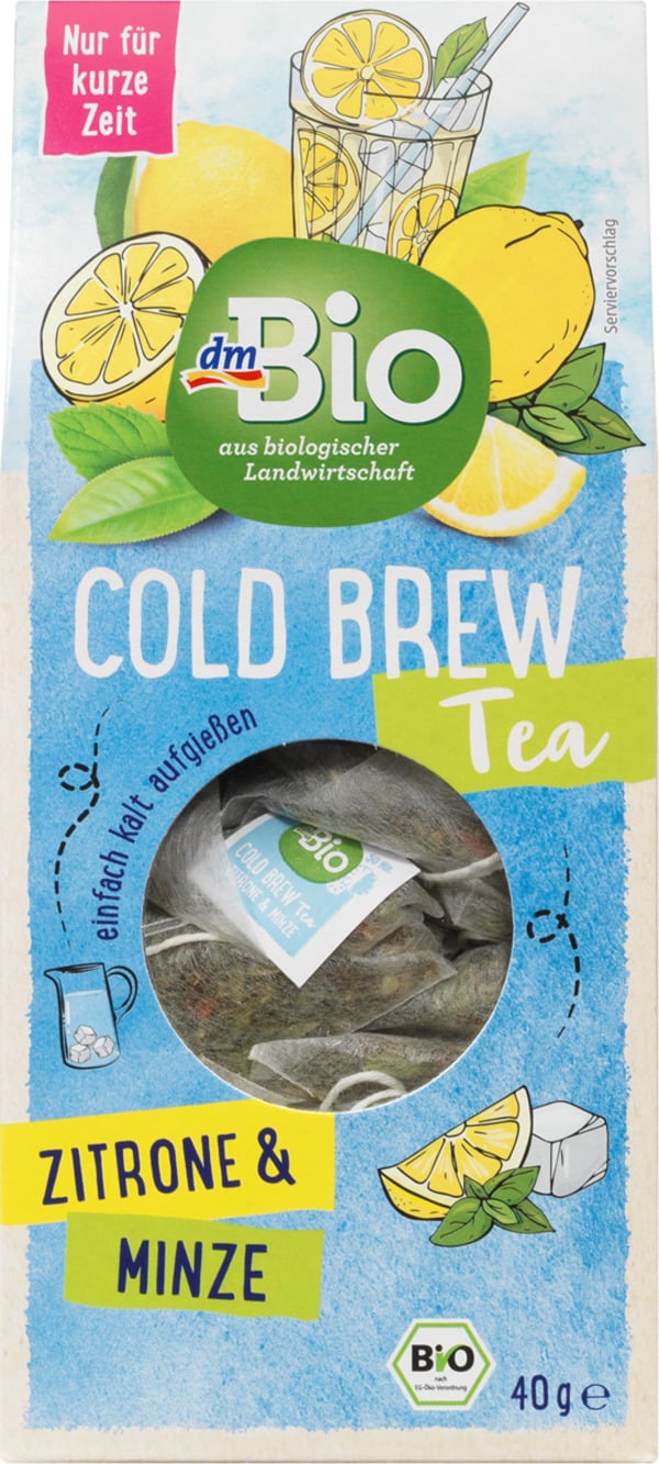 Bild 1 von dmBio Cold Brew Tea, Zitrone Minze (16 Beutel)