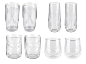 ERNESTO® Doppelwandige Gläser, 2 Stück, aus Borosilikatglas