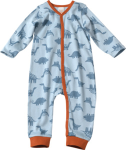 PUSBLU Baby Schlafanzug, Gr. 74/80, aus Bio-Baumwolle, blau
