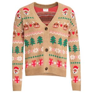 Damen Weihnachtsstrickjacke gemustert