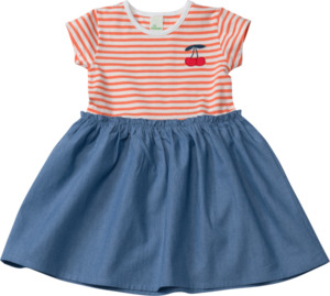 ALANA Kinder Kleid, Gr. 104, aus Bio-Baumwolle, rot, blau