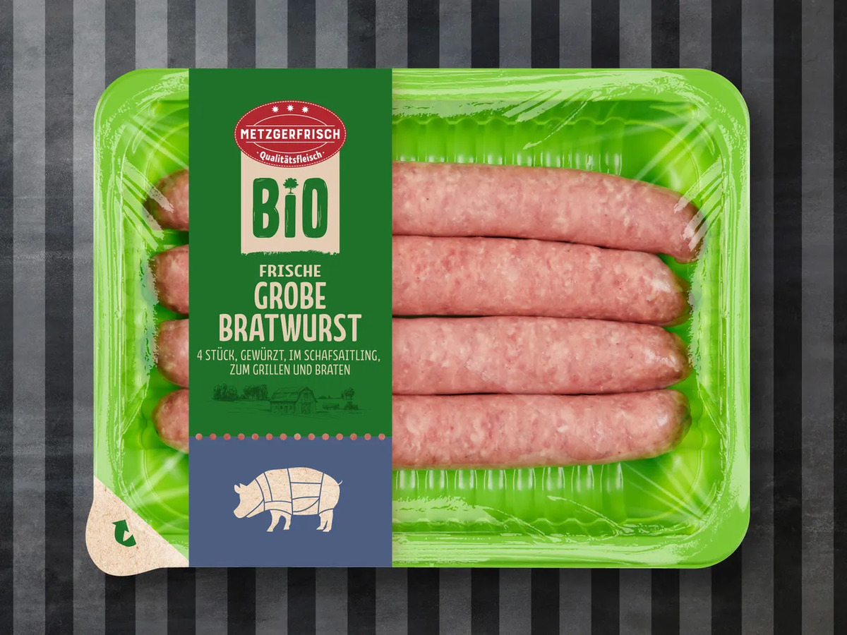 Bild 1 von Metzerfrisch Frische Grobe Bio Bratwurst, 
         240 g
