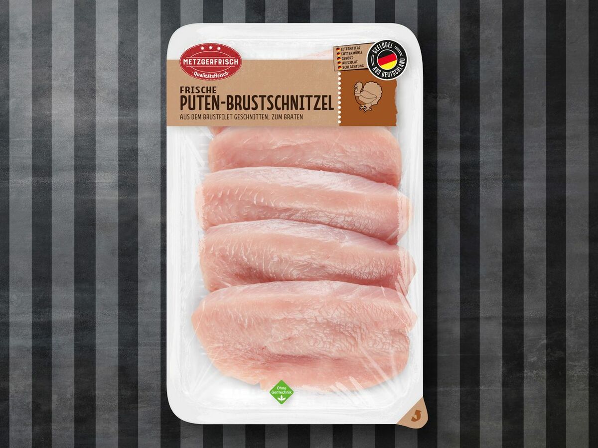 Bild 1 von Metzgerfrisch Frische Puten-Brustschnitzel, 
         500 g