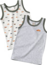 Bild 1 von PUSBLU Kinder Unterhemden, Gr. 110, mit Bio-Baumwolle, grau, weiß