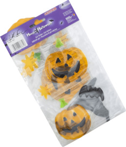 Dekorieren & Einrichten Gel-Sticker, Halloween Kürbisse, orange/schwarz