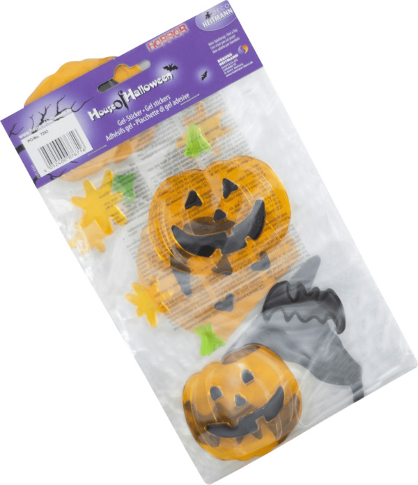 Bild 1 von Dekorieren & Einrichten Gel-Sticker, Halloween Kürbisse, orange/schwarz
