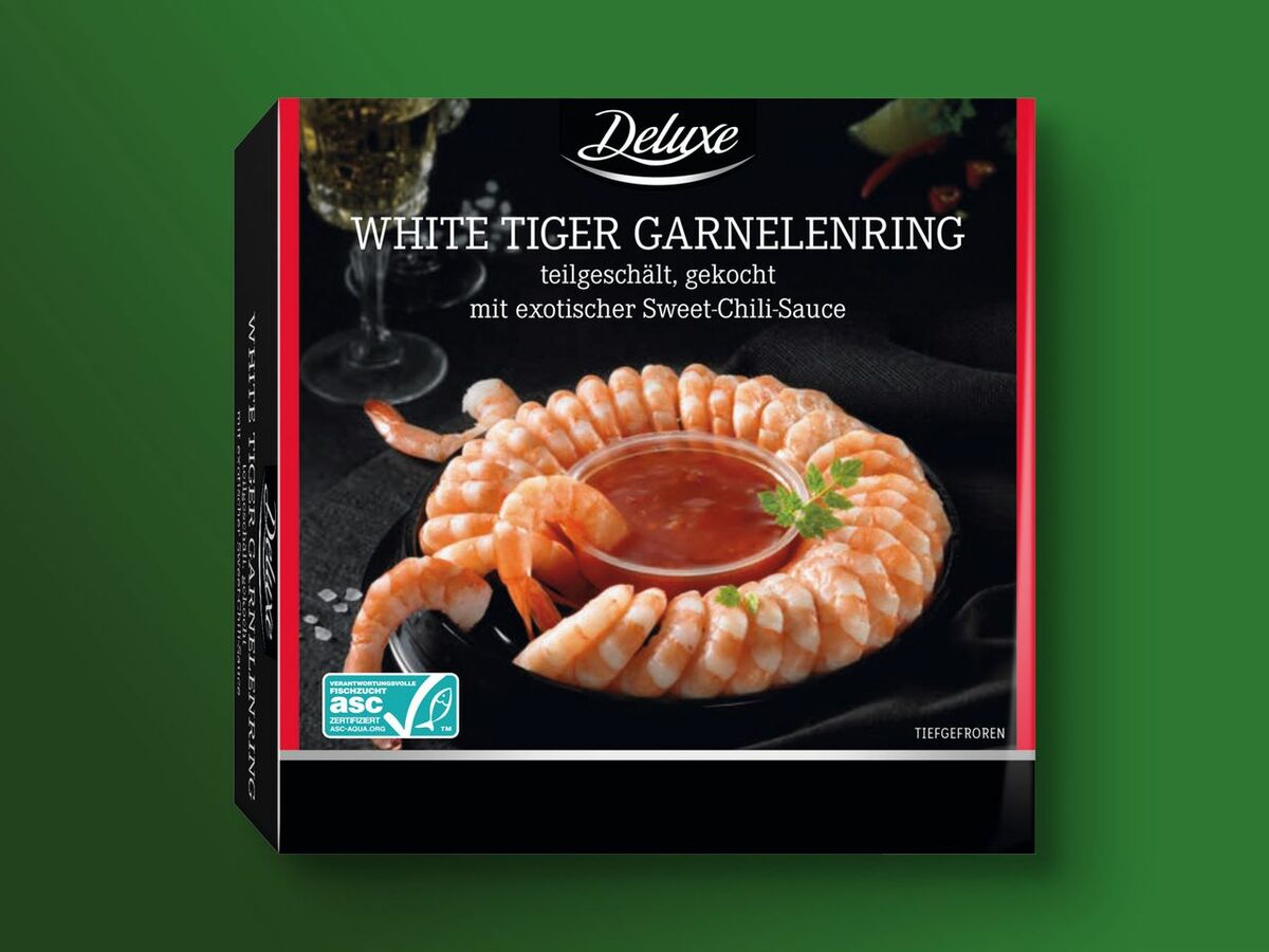 Bild 1 von Deluxe ASC White Tiger Garnelenring mit Sauce, 
         300 g; Abtropfgewicht: 270 g