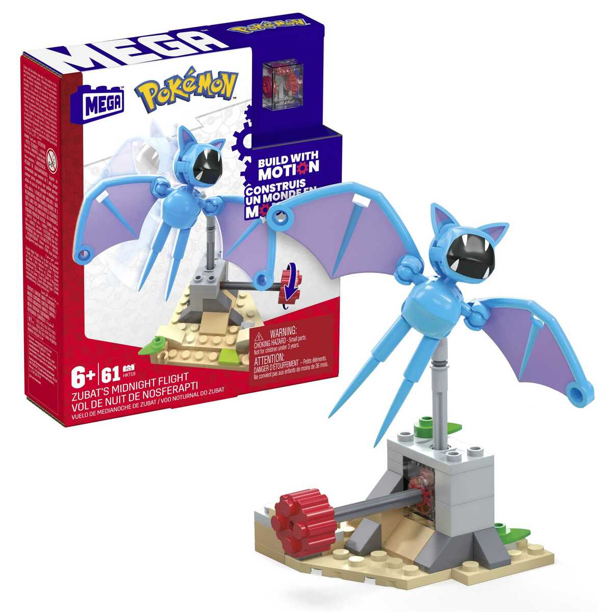 Bild 1 von MEGA Pokémon Zubat Mitternachtsflug beweglich Bauset Figur Bausatz Bausteine