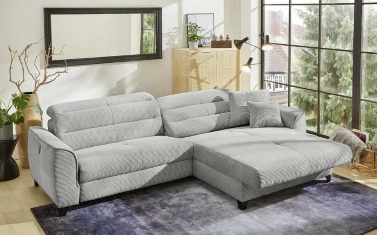 Bild 3 von Wohnlandschaft Double One, hellgrau, inkl. Funktionen