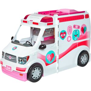 Mattel Spielfahrzeug Barbie 2-in-1 Krankenwagen Spielset (mit Licht & Geräuschen)