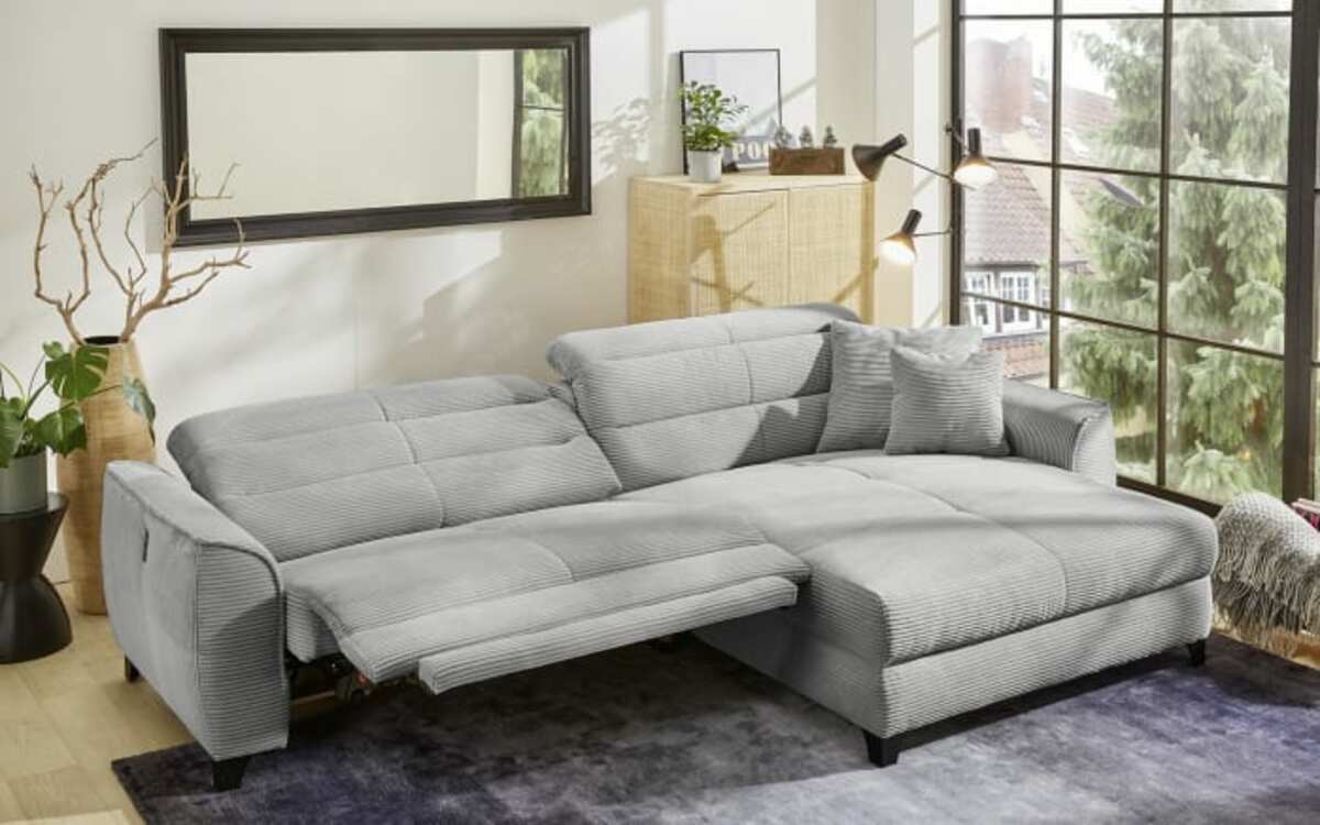 Bild 2 von Wohnlandschaft Double One, hellgrau, inkl. Funktionen