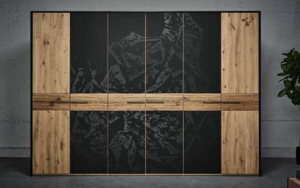 Bild 2 von Thielemeyer - Schlafzimmer Steel, Wildeiche gebürstet, 180 x 200 cm, Schrank 299 x 222 cm