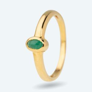 Ring 925 Silber vergoldet Smaragd