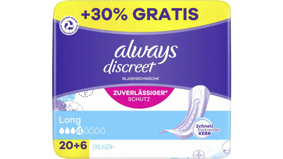 Bild 1 von Always Discreet Inkontinenz Long Big Pack 20 Stück